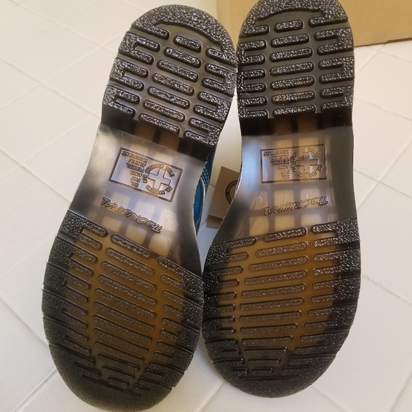 Doc Martens Vegan 1460 Goldmix Blue Combat Boots - Picture 5 of 8